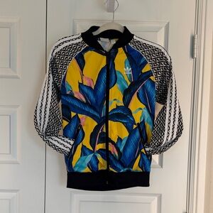 Adidas Women’s Tropical Blue and Yellow Jacket size XS